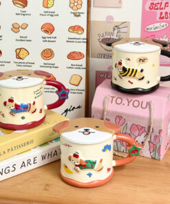 Taza de Ceramica con Tapa - Cute Puppy