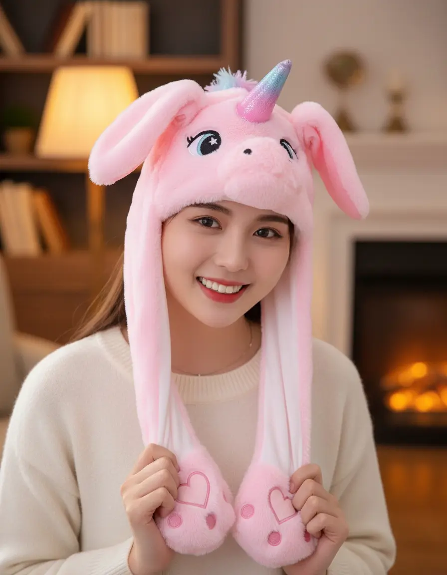 Gorro con Luz Levanta Oreja - Unicornio