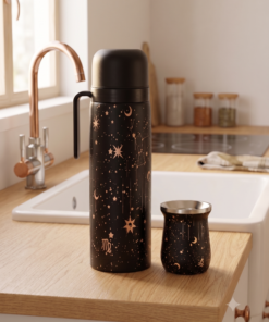 Set Termo Media Manija con Mate Estampados 1LT