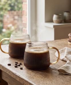 Taza de Vidrio Acanalado
