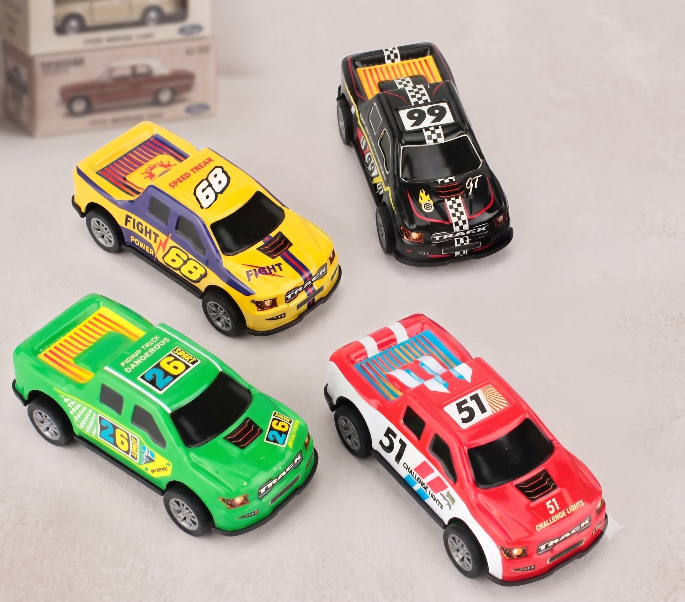 Set 4 Autos/camioneta A Friccion - Imagen 2
