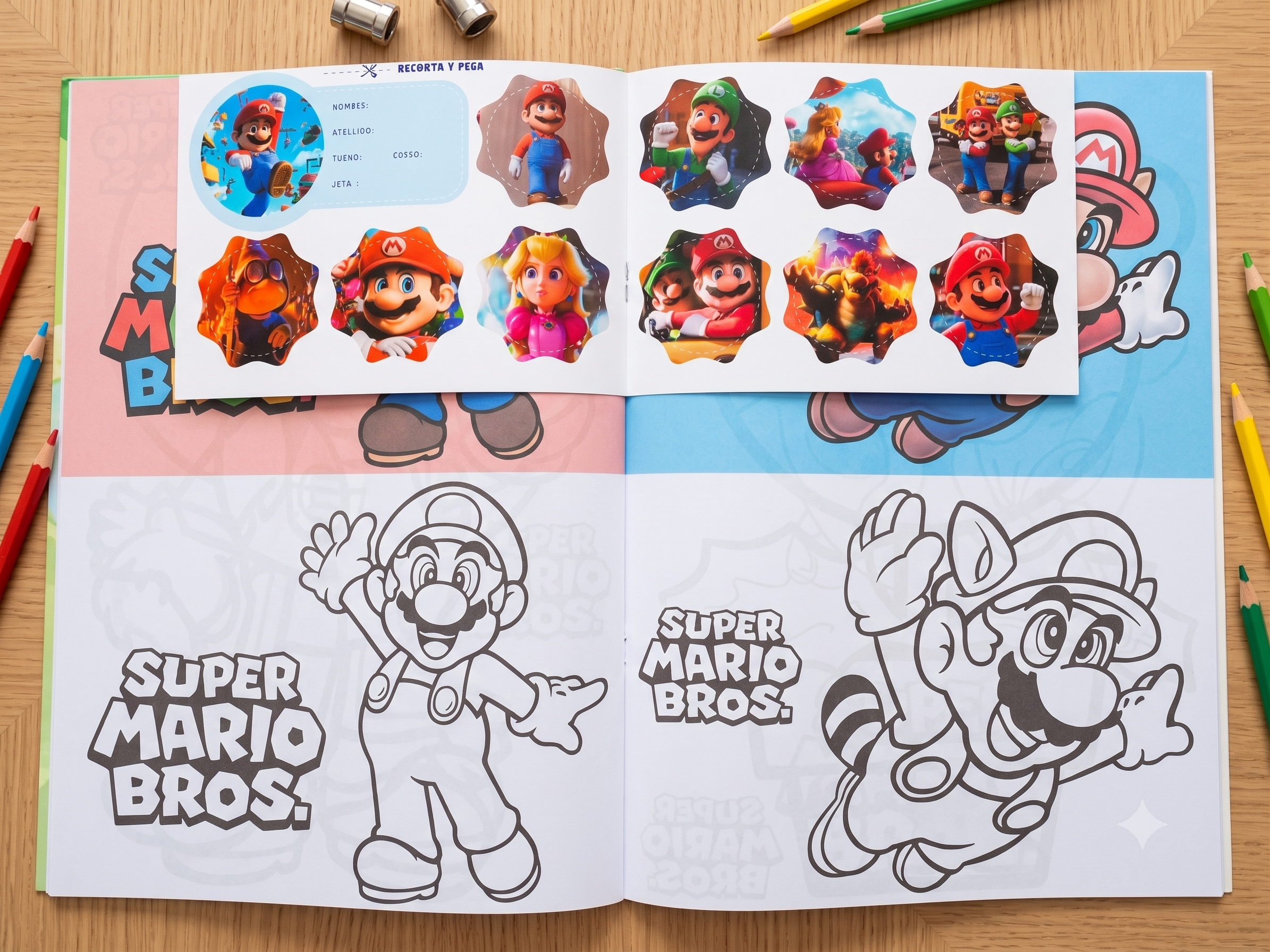 Cuaderno para pintar - Mario Bros - Imagen 2