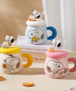 Taza Ceramica C/Tapa - Snoopy