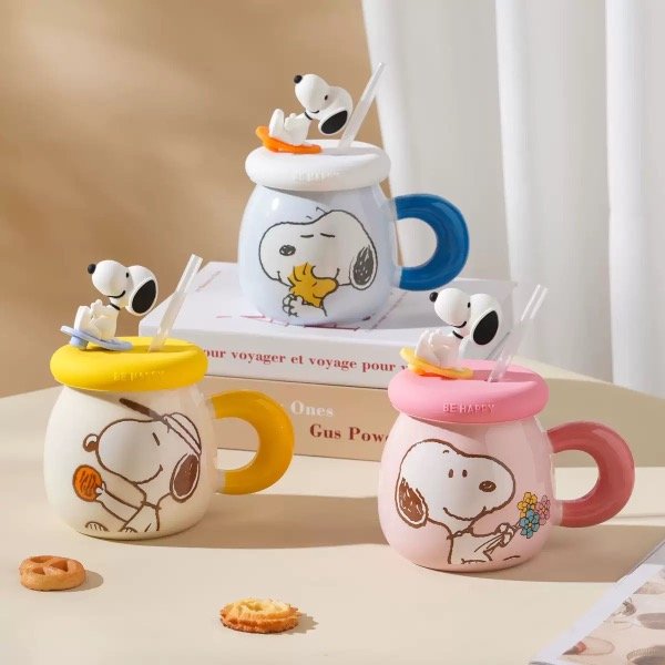 Taza Ceramica C/Tapa - Snoopy