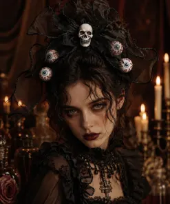 Vincha Halloween - Calavera y Ojos - Imagen 4