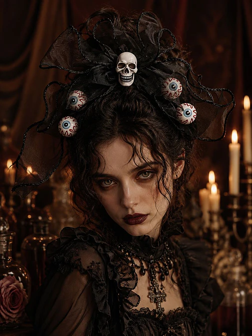 Vincha Halloween - Calavera y Ojos - Imagen 4