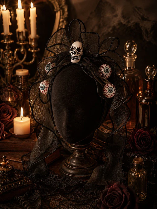 Vincha Halloween - Calavera y Ojos - Imagen 3