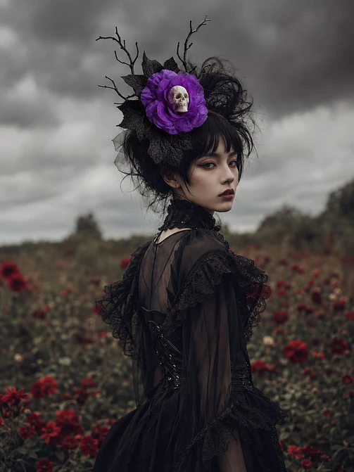 Vincha Halloween - Rosas - Imagen 3