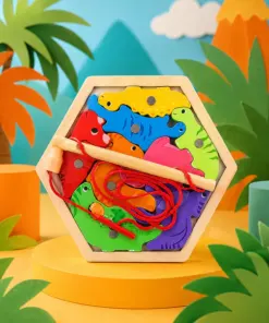 Alternative view of Juego de Pezca y Rompecabezas de Madera Exagonal
