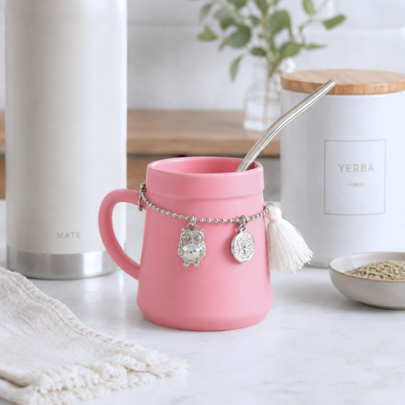 Mate Vintage con Dije Rosa