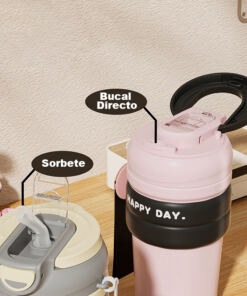 Vaso Termico Doble Pico + Tapa - Happy Day - Imagen 3