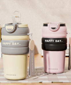 Alternative view of Vaso Termico Doble Pico + Tapa - Happy Day