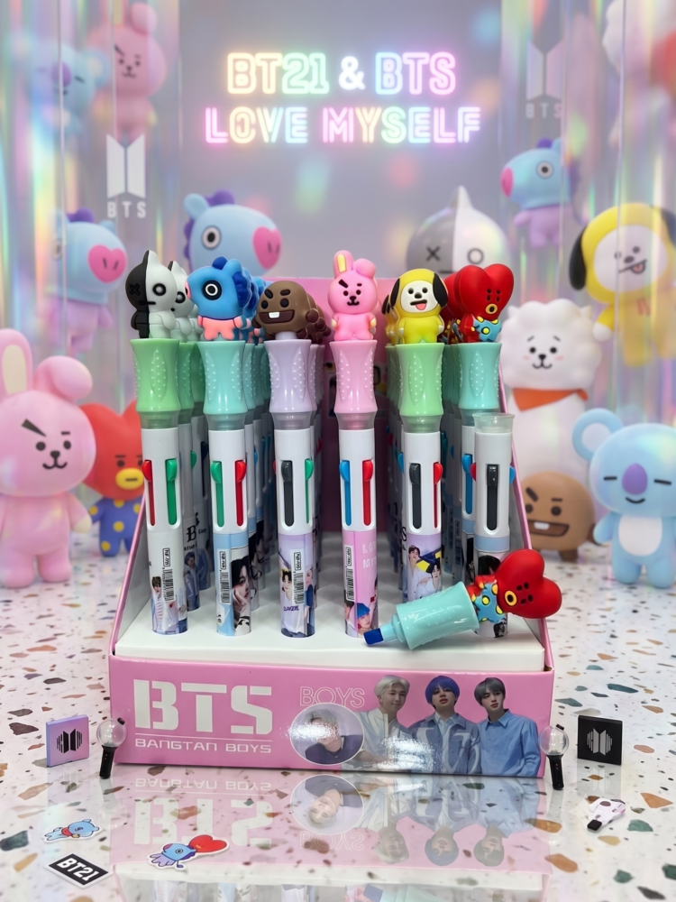 Lapicera 4 Colores con Resaltador – BTS