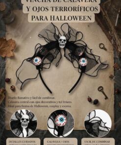 Vincha Halloween - Calavera y Ojos - Imagen 5