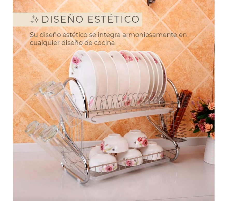 Escurridor Secaplatos 2 Niveles - Imagen 2