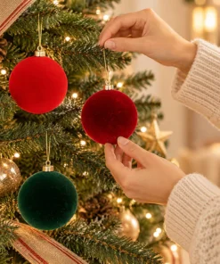 Bola de Navidad Terciopelo x6