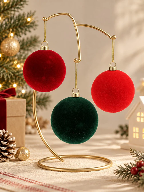 Bola de Navidad Terciopelo x6 - Imagen 4