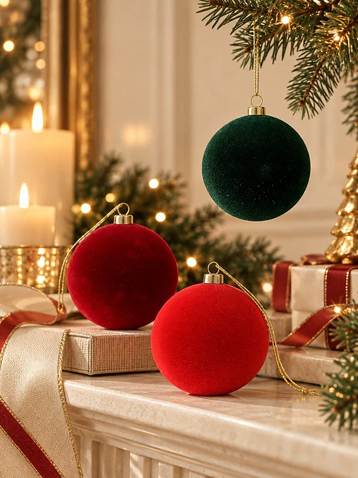 Bola de Navidad Terciopelo x6 - Imagen 3