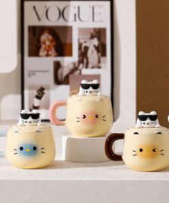 Taza de Ceramica con Tapa -  Cool Cat