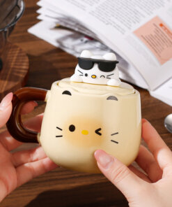 Alternative view of Taza de Ceramica con Tapa -  Cool Cat