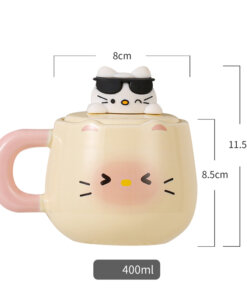 Taza de Ceramica con Tapa -  Cool Cat - Imagen 5
