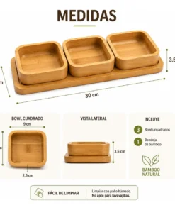 Alternative view of Set de Bandeja x4 - Bambu