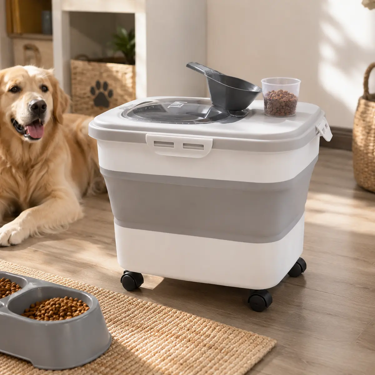 Contenedor Plegable P/ Alimento de Mascotas