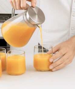 Jarra de Vidrio Borosilicato + 4 Vasos 1800cc